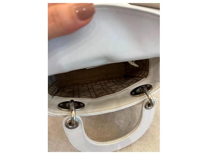 Borsa Mini Lady Dior in pelle bianca Bianco - vista 10