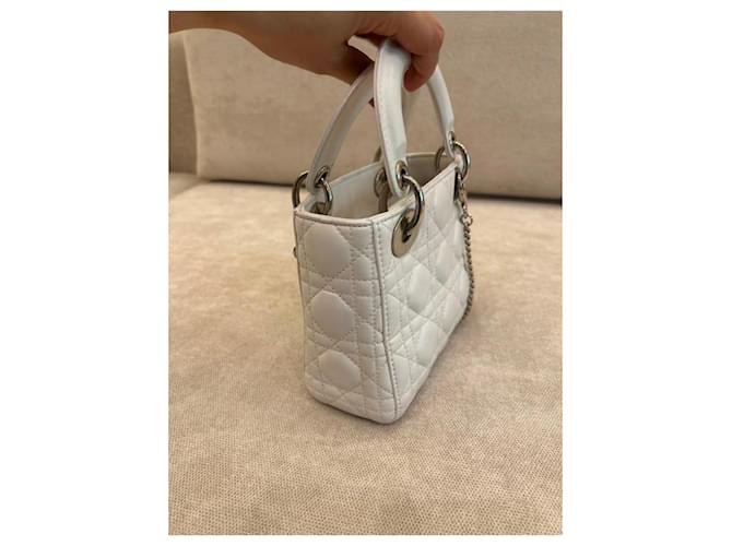 Borsa Mini Lady Dior in pelle bianca Bianco - vista 4
