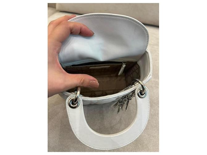 Borsa Mini Lady Dior in pelle bianca Bianco - vista 6