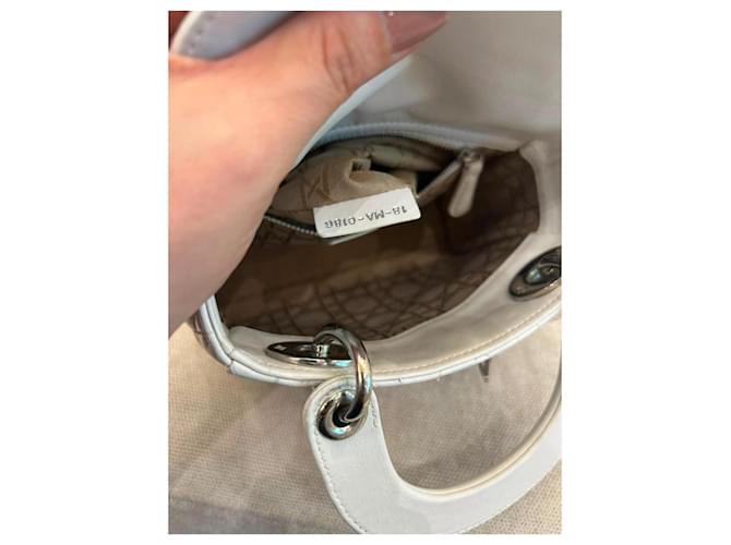 Borsa Mini Lady Dior in pelle bianca Bianco - vista 8
