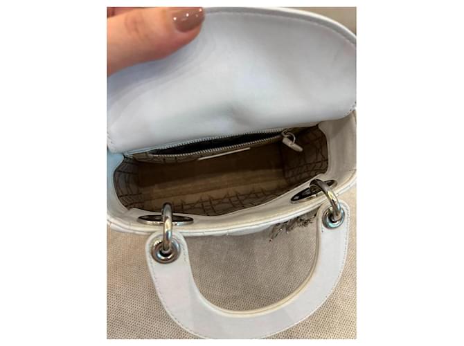 Borsa Mini Lady Dior in pelle bianca Bianco - vista 9