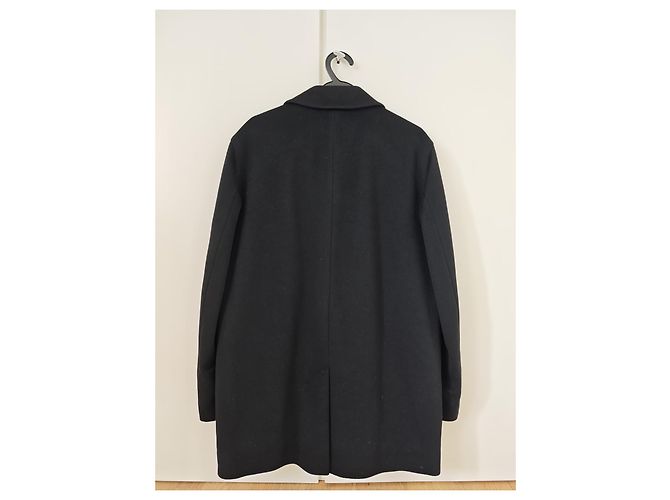 Klassischer Hugo Boss Wollmantel Schwarz - Ansicht 2
