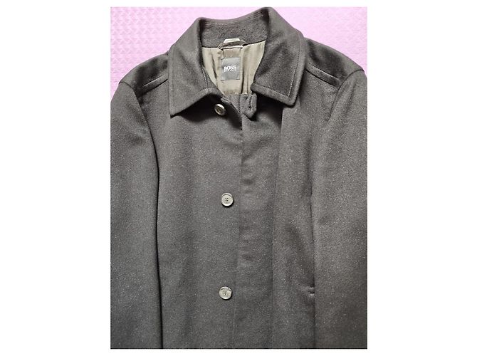 Klassischer Hugo Boss Wollmantel Schwarz - Ansicht 4