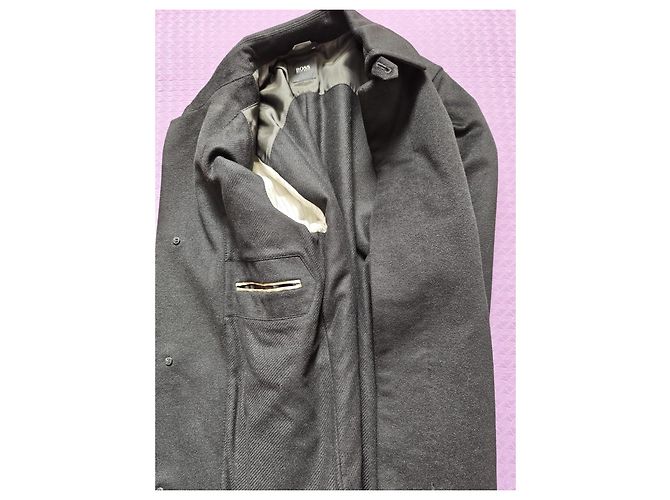 Klassischer Hugo Boss Wollmantel Schwarz - Ansicht 5