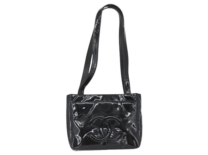Chanel Vintage Flap Lackleder Schwarz - Ansicht 2