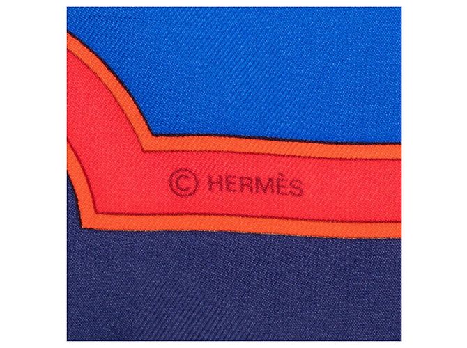 Hermès Sciarpa Hermes Carre 90 CARROUSEL Blu - vista 6
