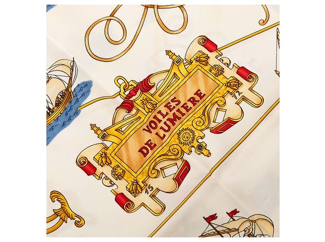 Hermès Hermes Carre 90 VOILES DE LUMIERE Sciarpa in seta Multicolore Blu navy - vista 3