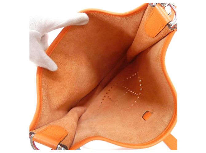 Hermès Borsa a tracolla Hermes Evelyne 3 GM Arancione - vista 9