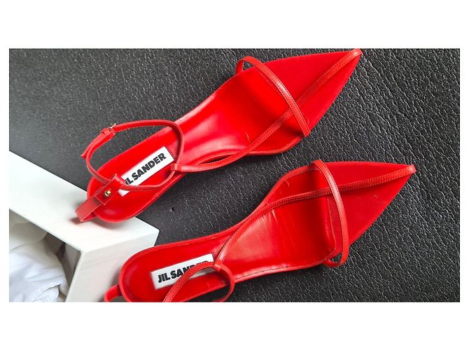 Sandali Jil Sander rossi in pelle Rosso - vista 2