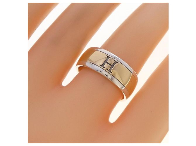 Ring Hermès Anello a fascia in argento 925 e oro giallo 18K Hermes - vista 5