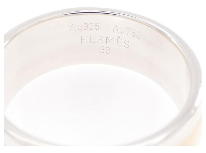 Ring Hermès Anello a fascia in argento 925 e oro giallo 18K Hermes - vista 4