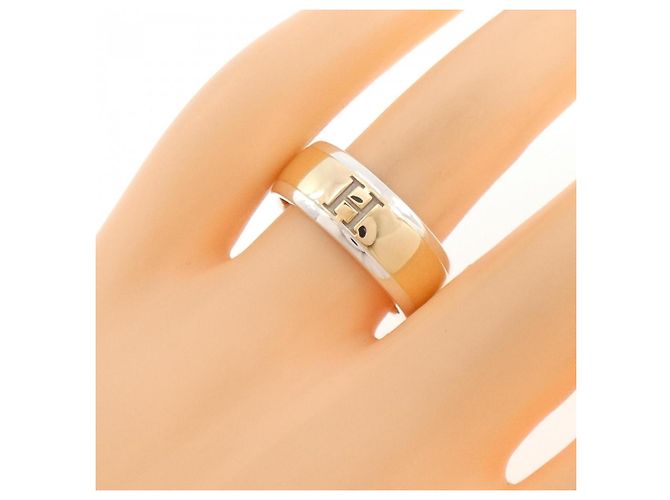 Ring Hermès Anello a fascia in argento 925 e oro giallo 18K Hermes - vista 5