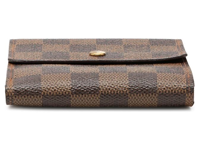 Louis Vuitton Damier Portefeuille Elise Bi-fold Wallet Marrone Damier ebene - vista 3