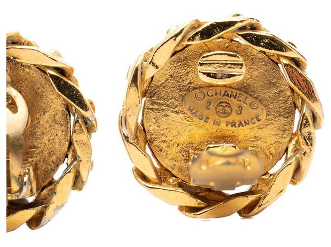 Orecchini tondi vintage Chanel Coco Mark - vista 3