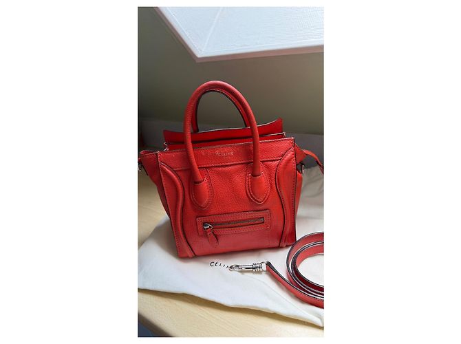 Céline Borsa Nano Luggage in pelle rossa Rosso - vista 2