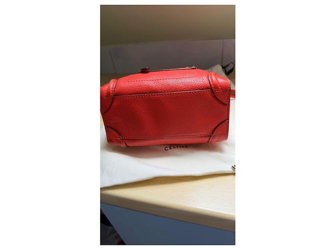 Céline Borsa Nano Luggage in pelle rossa Rosso - vista 3