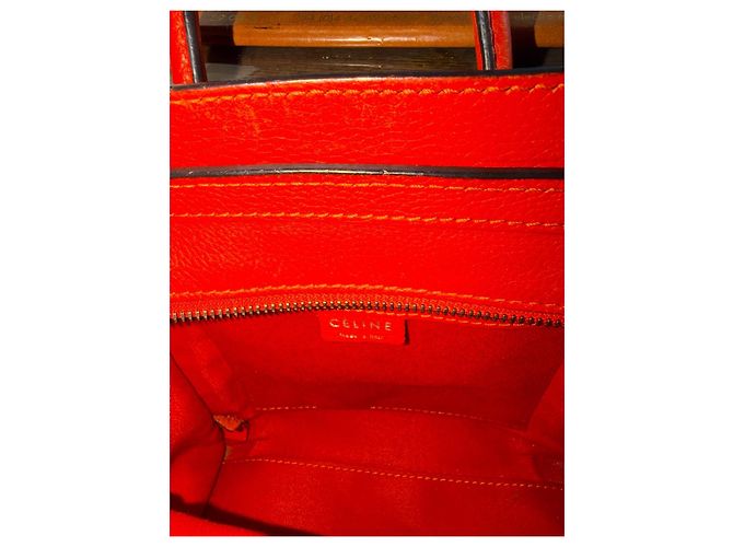 Céline Borsa Nano Luggage in pelle rossa Rosso - vista 4