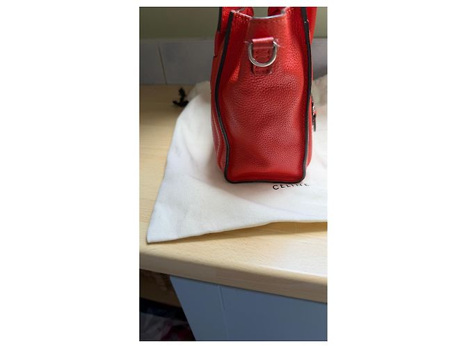 Céline Borsa Nano Luggage in pelle rossa Rosso - vista 5
