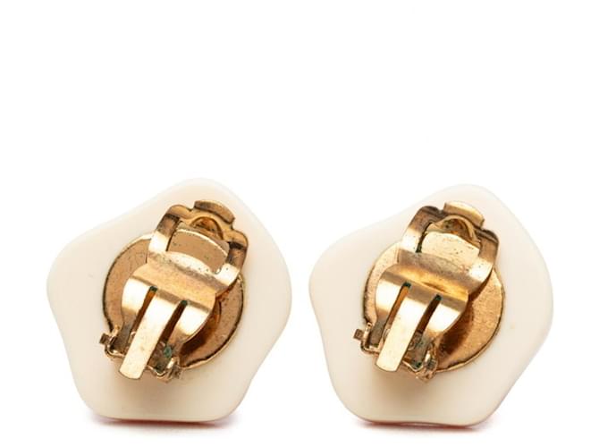 Orecchini Chanel Coco Mark Camellia Rosa Crudo - vista 2