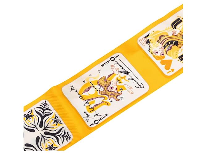 Sciarpa Hermès Twilly Jeu De Cartes Giallo - vista 3