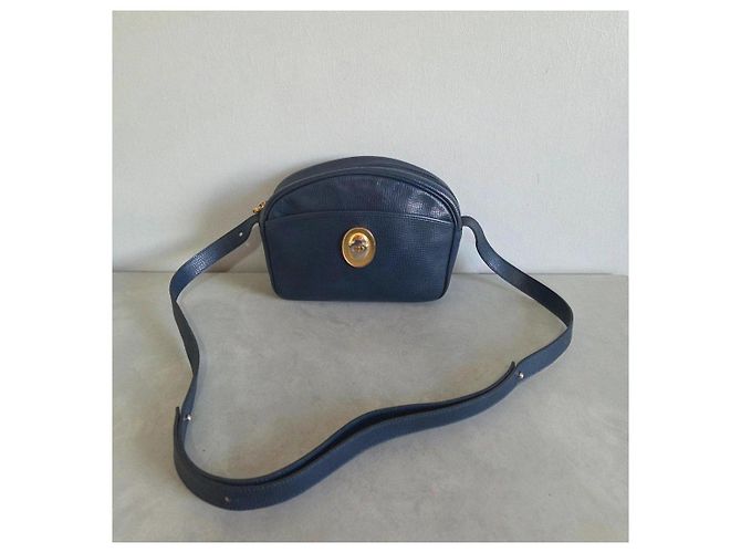 Borsa a tracolla Christian Dior in pelle blu navy - vista 2