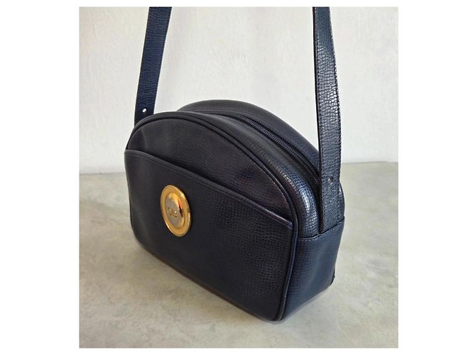 Borsa a tracolla Christian Dior in pelle blu navy - vista 4
