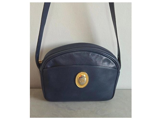 Borsa a tracolla Christian Dior in pelle blu navy - vista 5