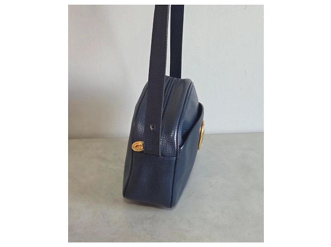 Borsa a tracolla Christian Dior in pelle blu navy - vista 6