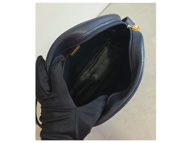 Borsa a tracolla Christian Dior in pelle blu navy - vista 8
