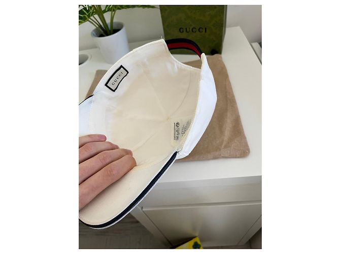 Gorra Gucci de algodón blanco con logo GG - vista 4