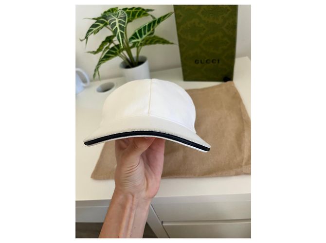 Gorra Gucci de algodón blanco con logo GG - vista 5