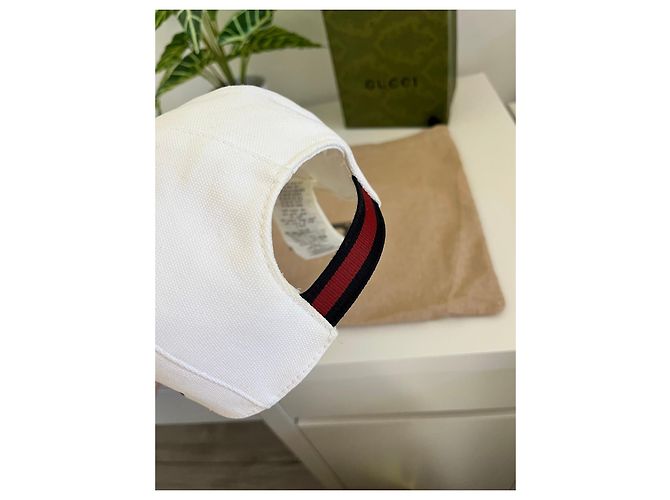 Gorra Gucci de algodón blanco con logo GG - vista 6