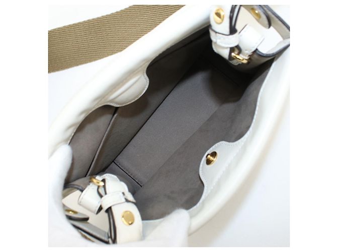 Fendi Tote Bag aus Elfenbeinfarbenem Kalbsleder Roh - Ansicht 3