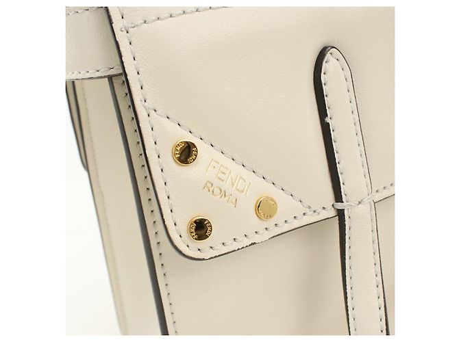 Fendi Tote Bag aus Elfenbeinfarbenem Kalbsleder Roh - Ansicht 5
