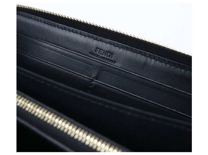 Fendi Long Wallet aus schwarzem Kalbsleder - Ansicht 8