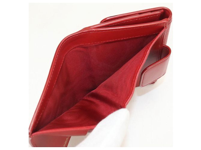 Cartera de piel de becerro roja de dos pliegues Prada - vista 4