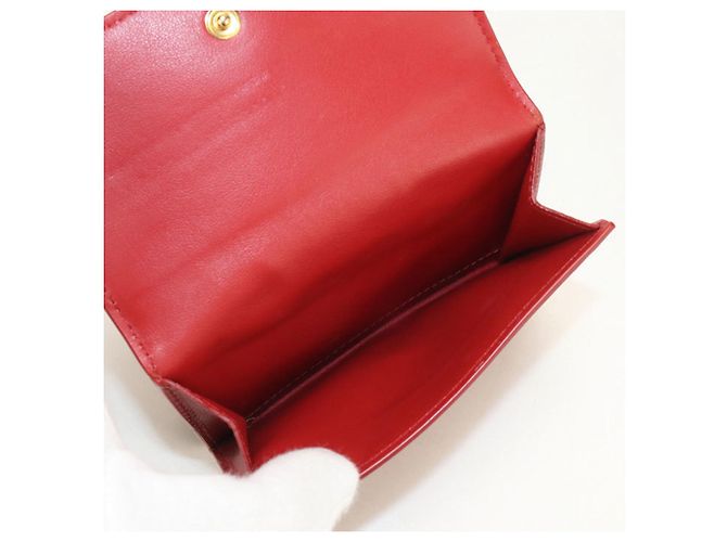 Cartera de piel de becerro roja de dos pliegues Prada - vista 5