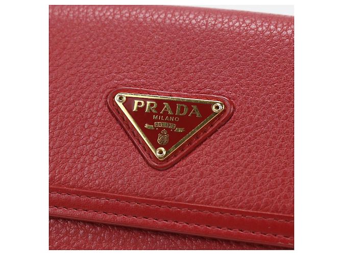 Cartera de piel de becerro roja de dos pliegues Prada - vista 6