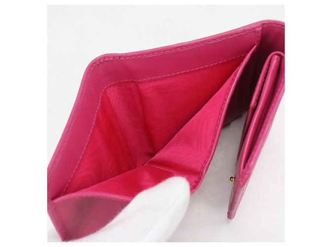 Prada Tri-fold Wallet aus rosa Leder Pink - Ansicht 4