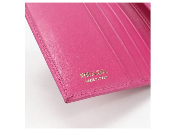 Prada Tri-fold Wallet aus rosa Leder Pink - Ansicht 8