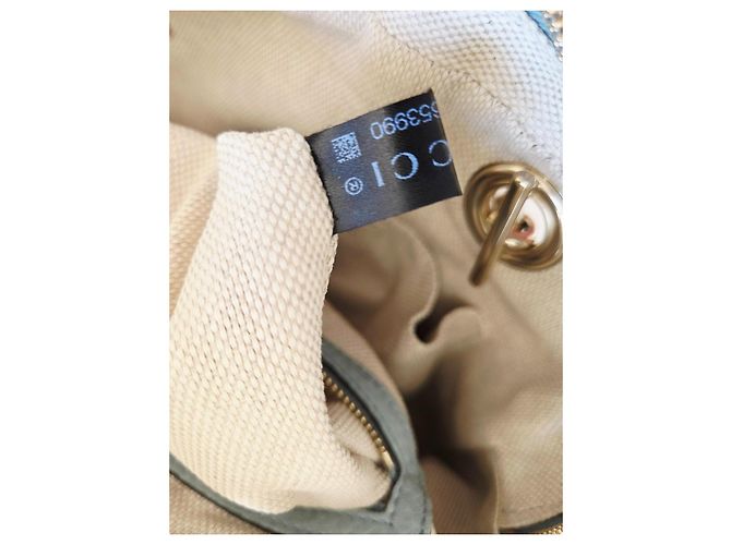 Gucci Soho Chain Borsa a Tracolla Pelle Blu Grigio Blu chiaro - vista 14