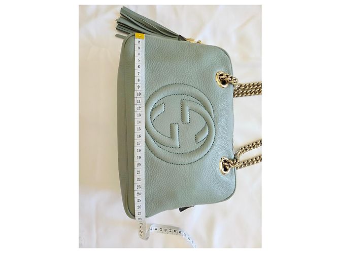 Gucci Soho Chain Borsa a Tracolla Pelle Blu Grigio Blu chiaro - vista 16