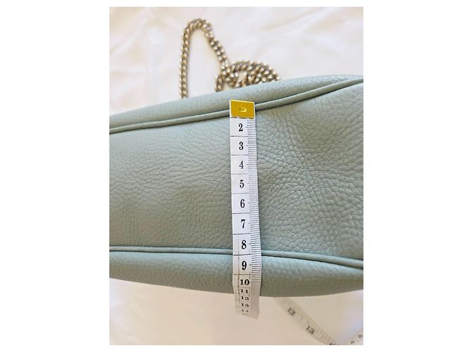 Gucci Soho Chain Borsa a Tracolla Pelle Blu Grigio Blu chiaro - vista 18