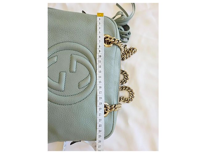 Gucci Soho Chain Borsa a Tracolla Pelle Blu Grigio Blu chiaro - vista 20