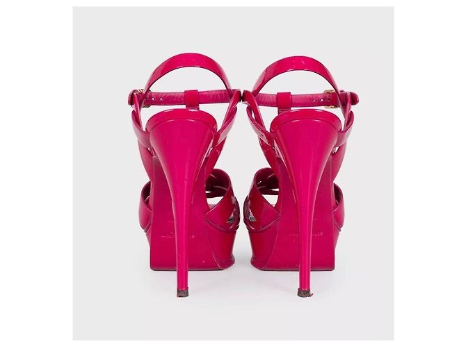 Sandali Saint Laurent Tribute in vernice rosa – Taglia 35 Usati - vista 4