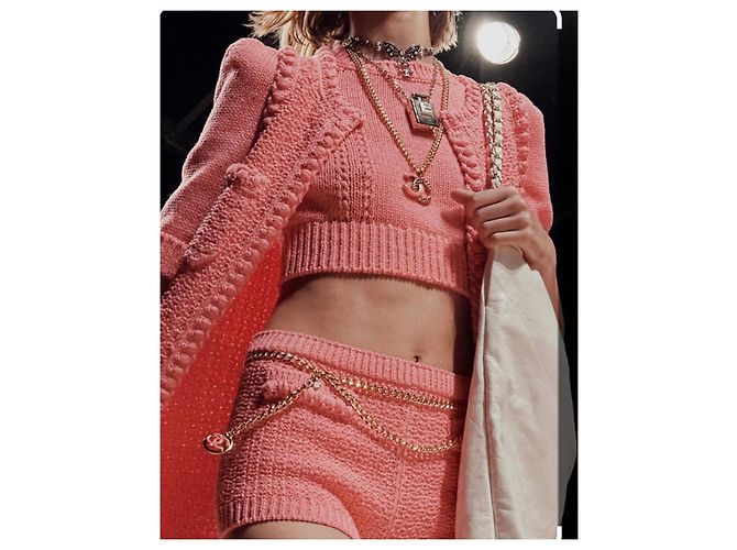 Chanel Rosa Strick-Cardigan Cropped SS22 Pink - Ansicht 4