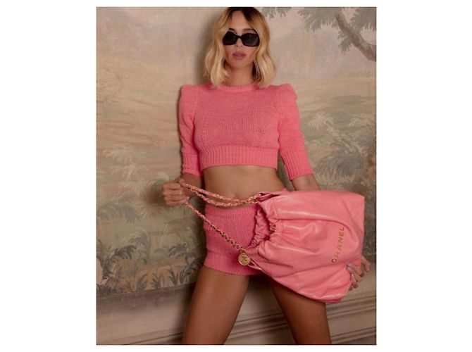 Chanel Rosa Strick-Cardigan Cropped SS22 Pink - Ansicht 5