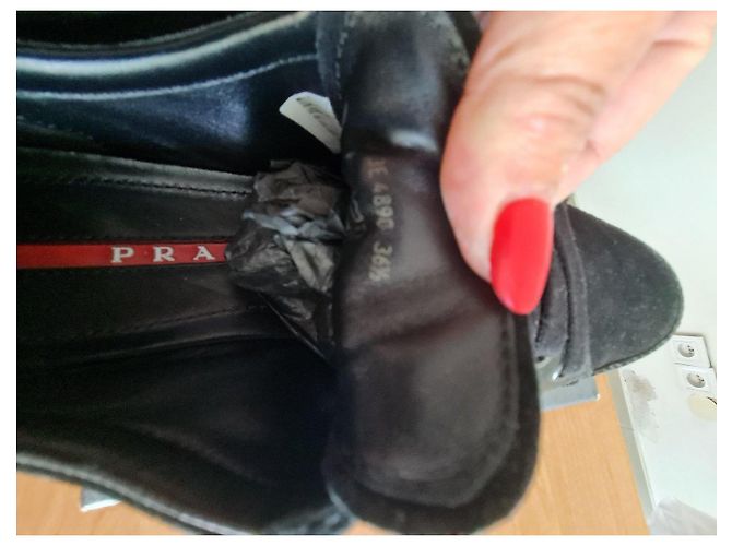 Sneakers Prada in pelle nera e scamosciata Nero - vista 5