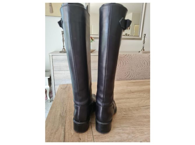 Botas altas de cuero negro TOD'S - vista 2