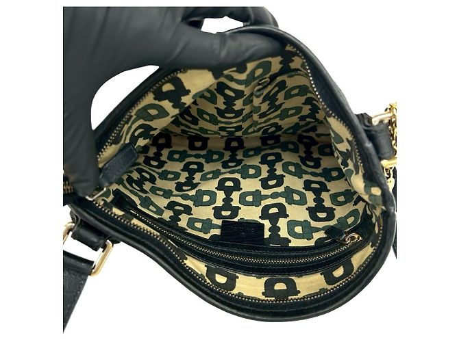 Borsa a tracolla Gucci Sherry Line GG Canvas Pattern Leather Nero Rosso Verde - vista 9
